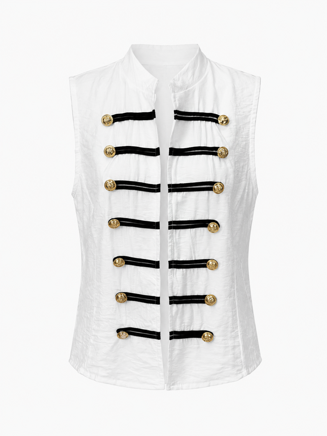 top gilet officier sans manches a boutons dores image 5