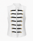 top gilet officier sans manches a boutons dores image 5