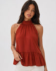 Top halter rouille vue de face