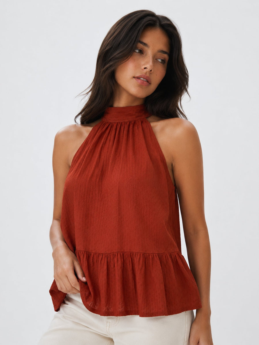 Top halter rouille vue de profil