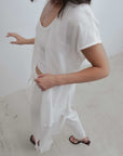 top ceinture en coton blanc froisse image 5