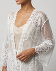 Kimono dentelle blanc lien à nouer