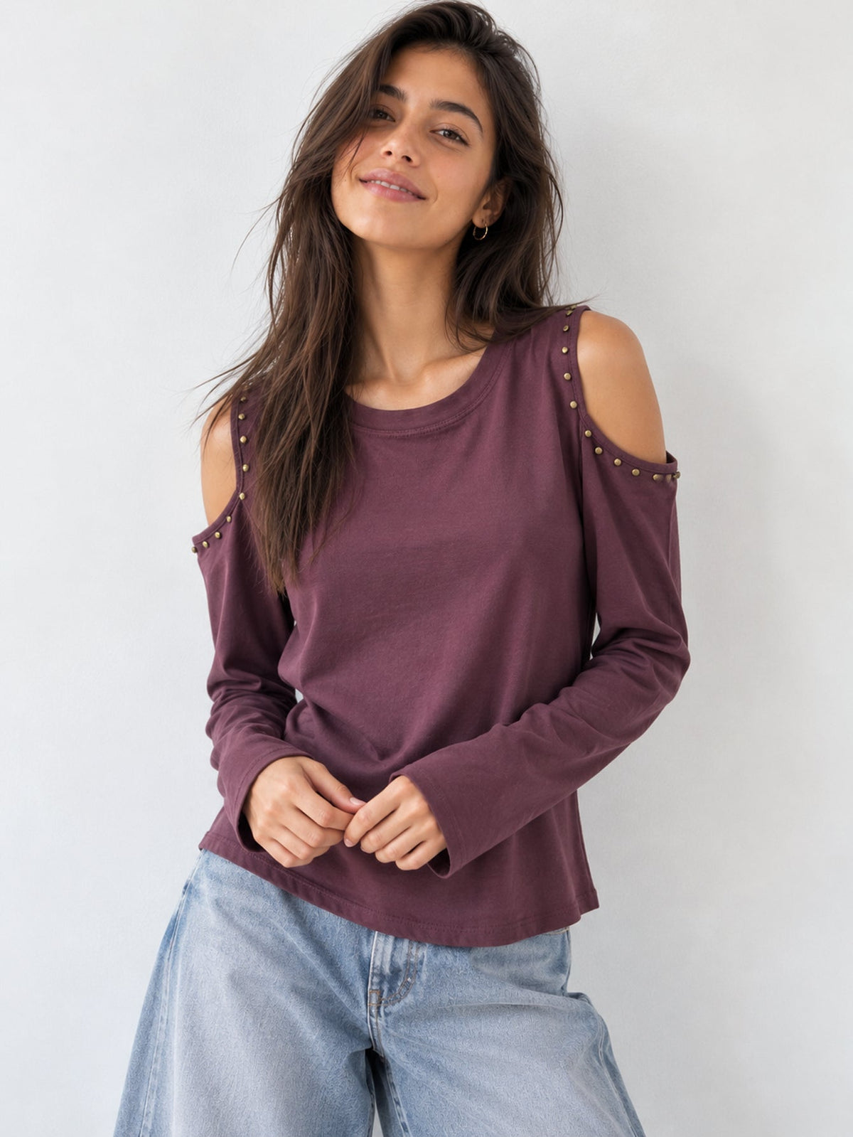 top manches longues cut out prune