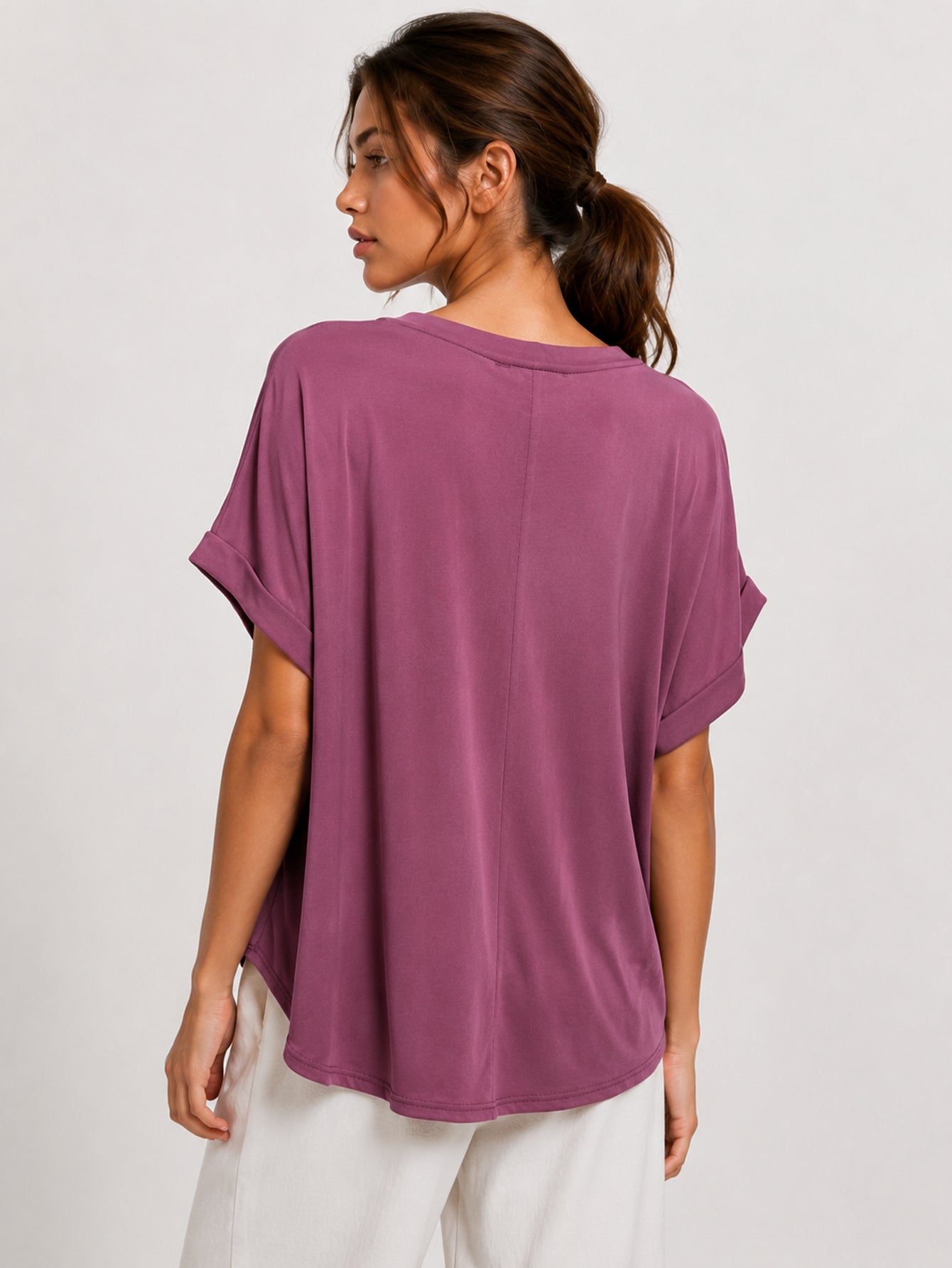 top oversize modal bordeaux face