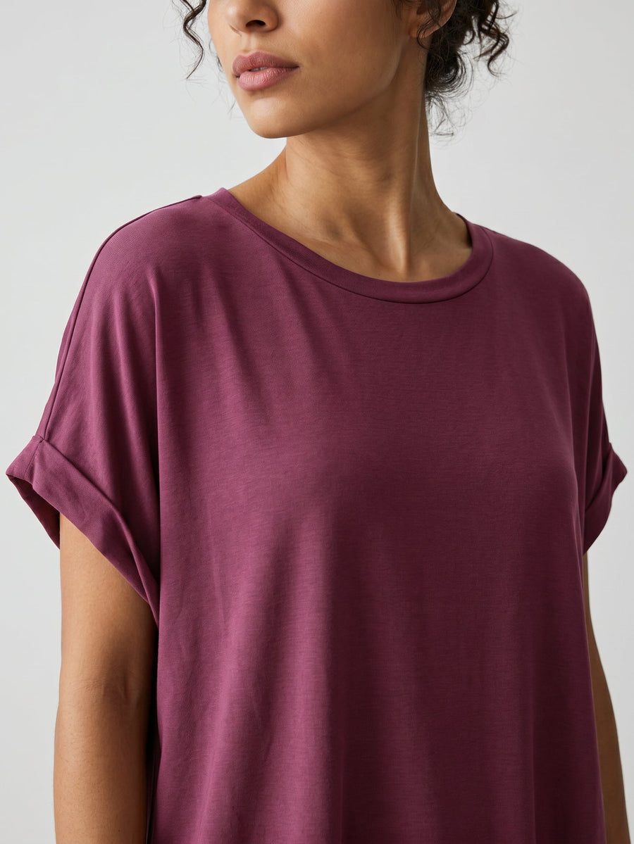 top oversize modal bordeaux dos