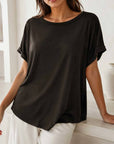 top oversize modal brun col rond