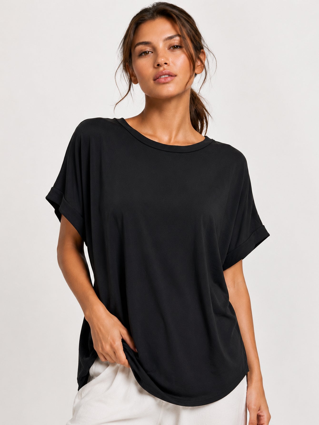 top oversize modal noir face