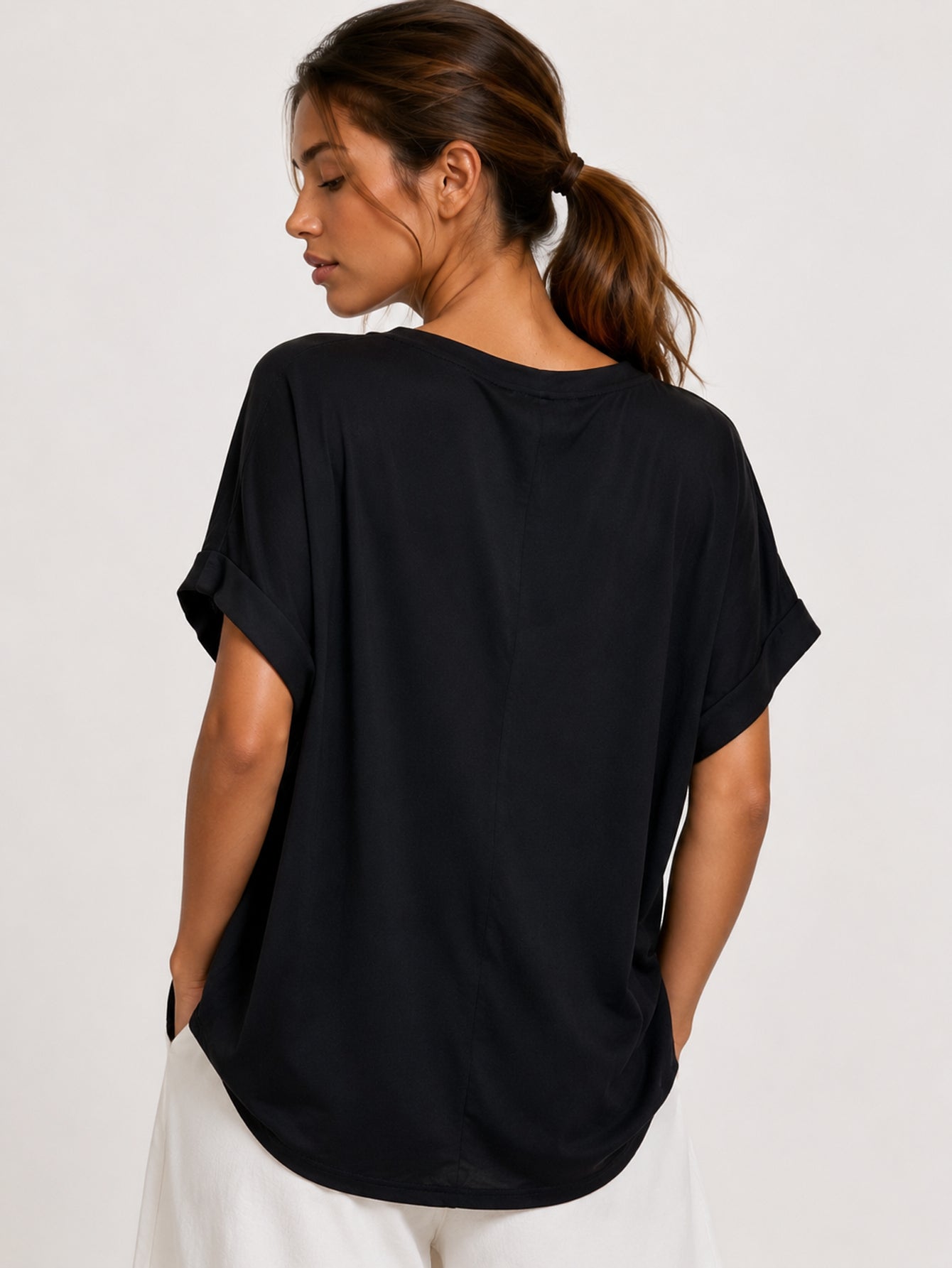 top oversize modal noir dos