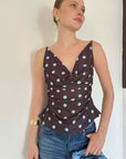 top13867 chemisier retro a pois marron image 1