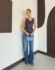 top13867 chemisier retro a pois marron image 2