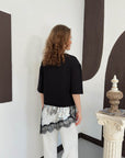 top13819 chemisier noir a paillettes a demi manches image 5