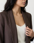 veste marron détail col châle