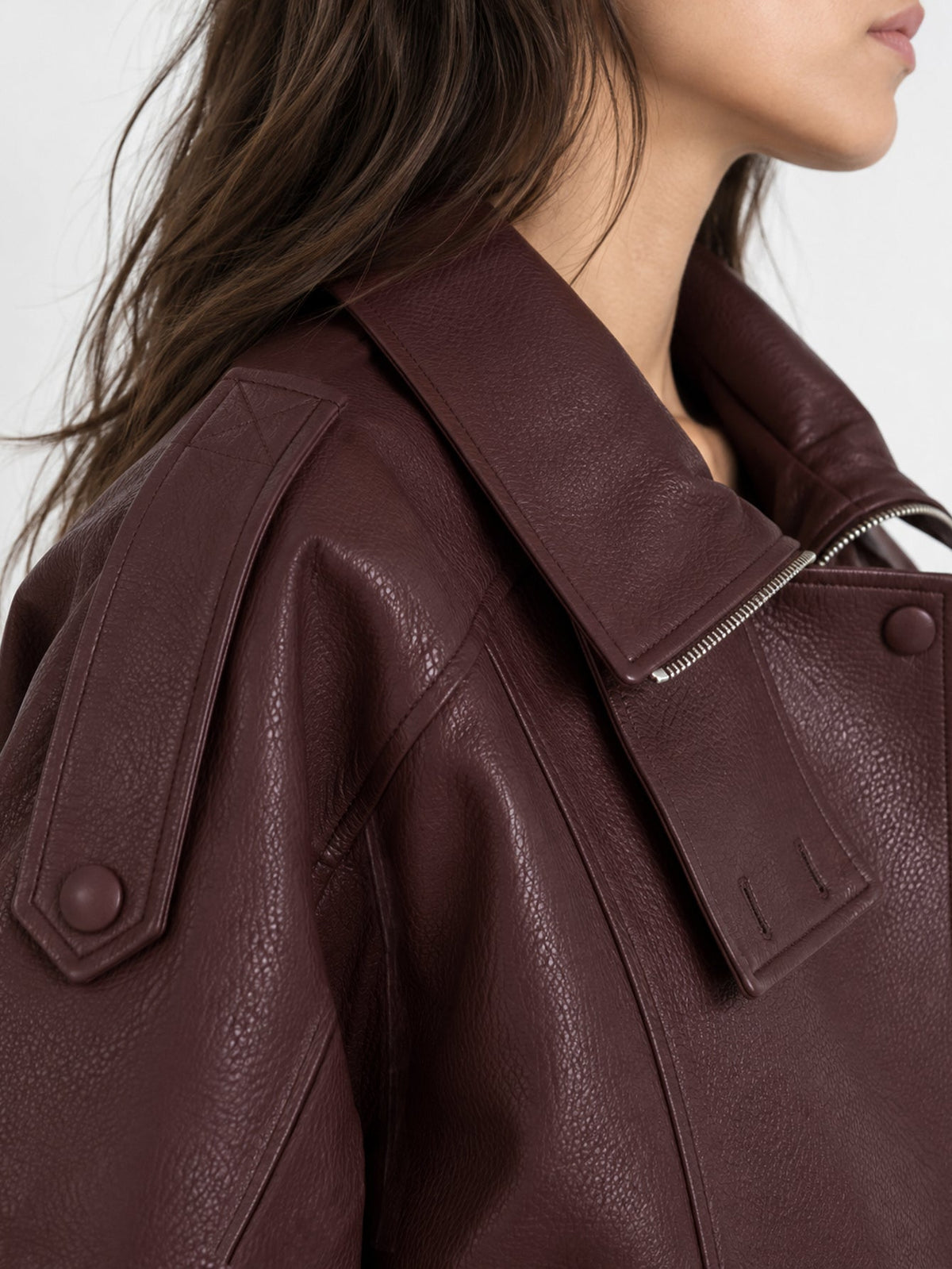 Blouson biker bordeaux dos