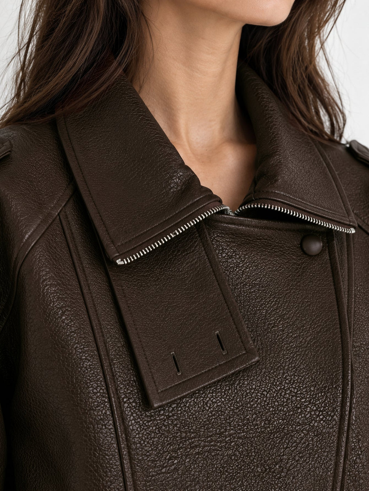 Blouson biker marron dos