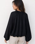 veste bomber satinée noire volume ample