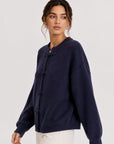 Cardigan manches longues bleu nuit