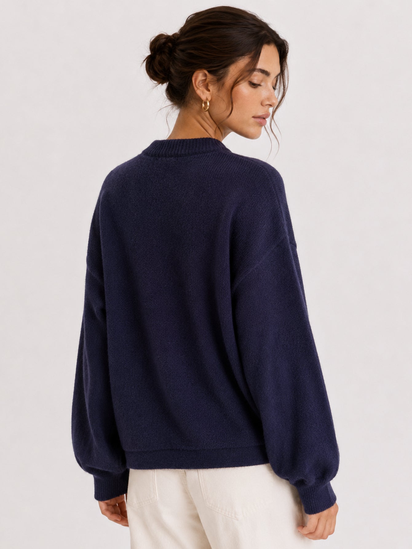 Cardigan dos bleu nuit