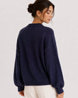 Cardigan dos bleu nuit
