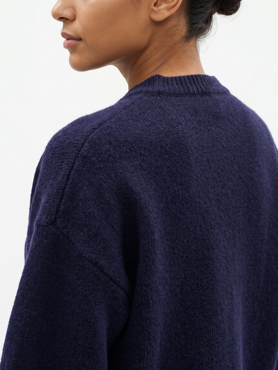 Cardigan maille bleu nuit