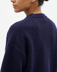 Cardigan maille bleu nuit