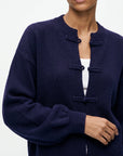 Cardigan brandebourgs bleu nuit