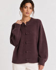 Cardigan oversize prune