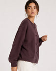 Cardigan manches longues prune