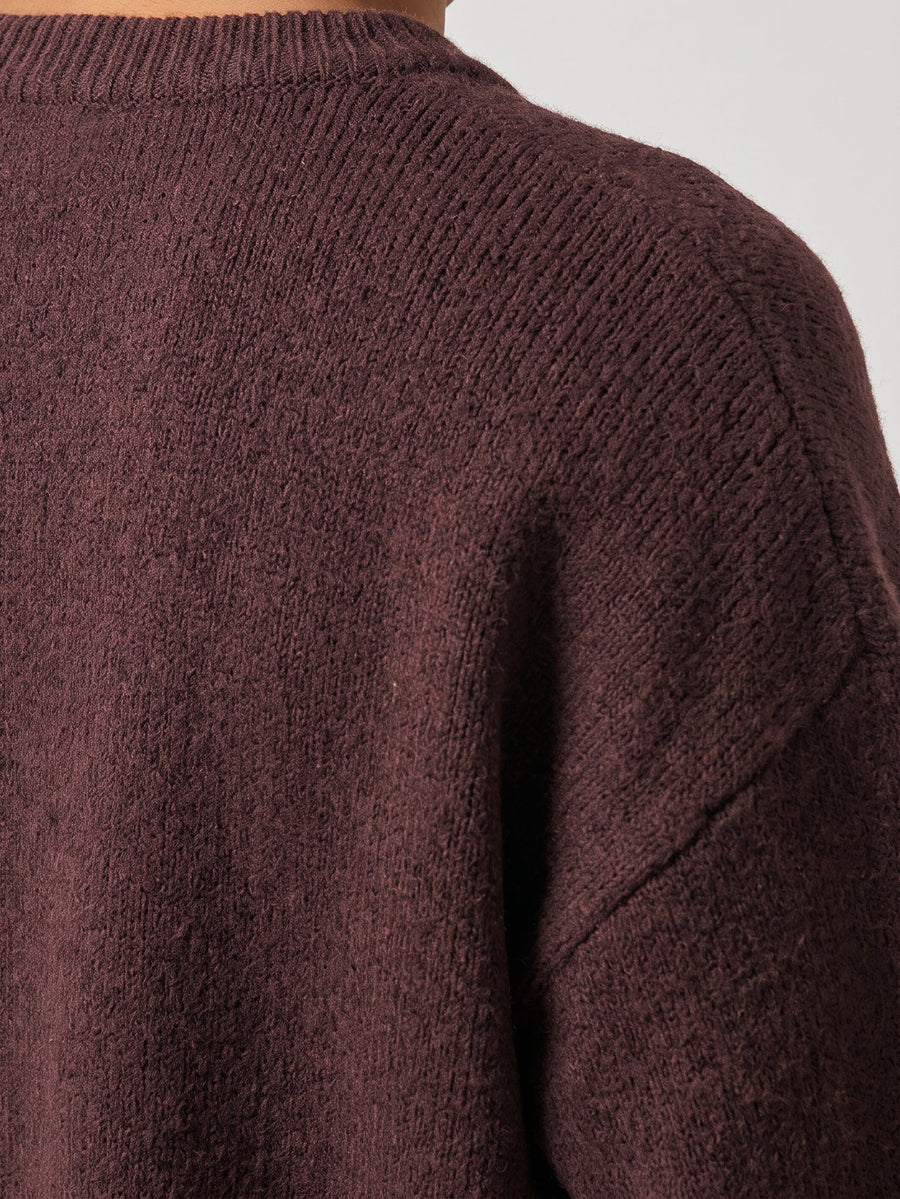 Cardigan épaules tombantes prune