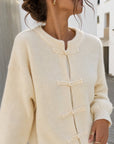 Cardigan col rond écru