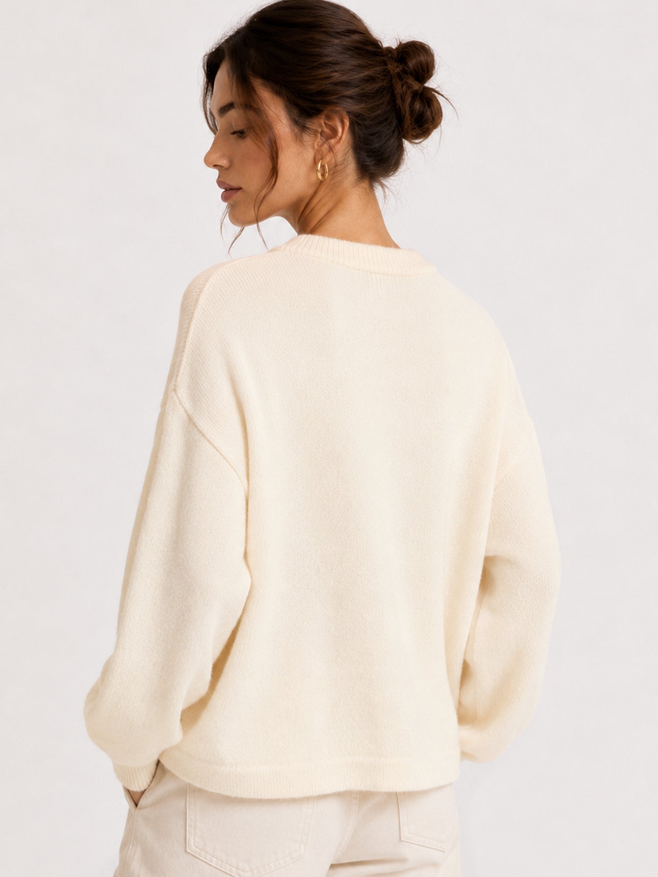 Cardigan dos écru