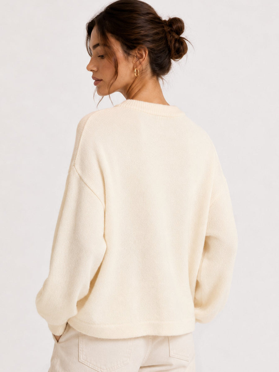 Cardigan dos écru