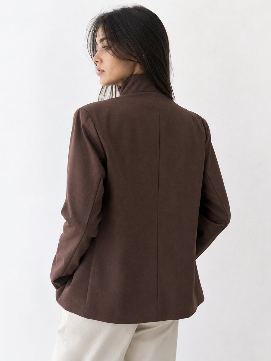 Dos veste col officier marron