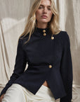 Veste croisée à col officier