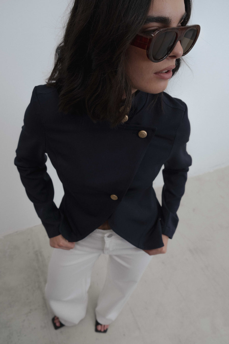 veste officier marine vue de dessus