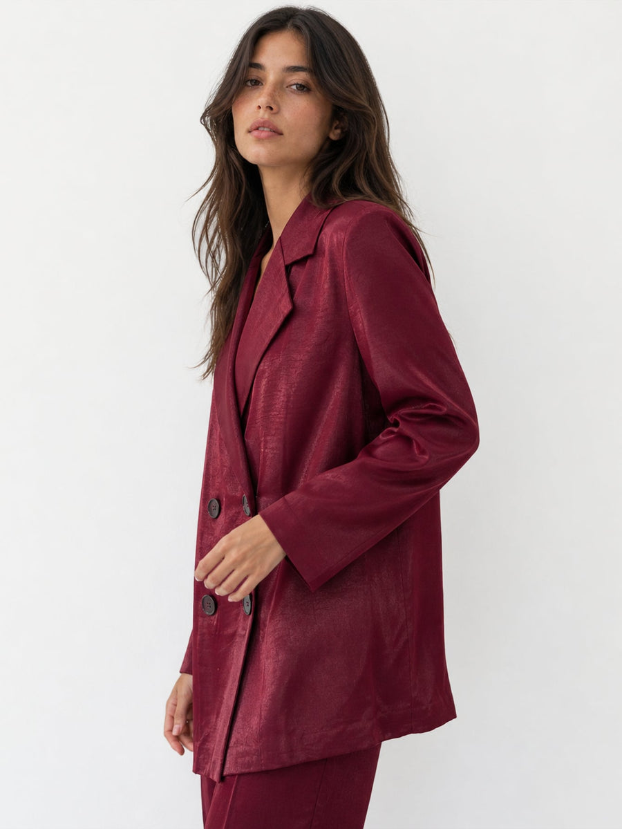 Veste bordeaux vue de profil