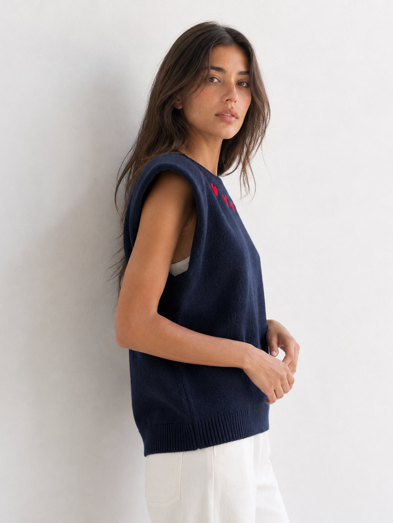 gilet sans manches bleu nuit face