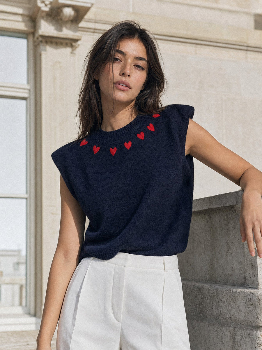 gilet sans manches bleu nuit look