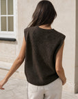 gilet sans manches marron dos