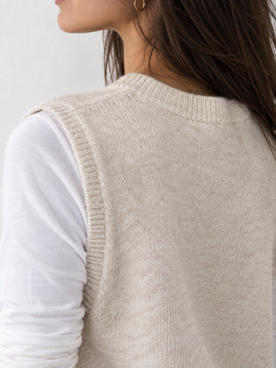 Gilet écru détail épaule