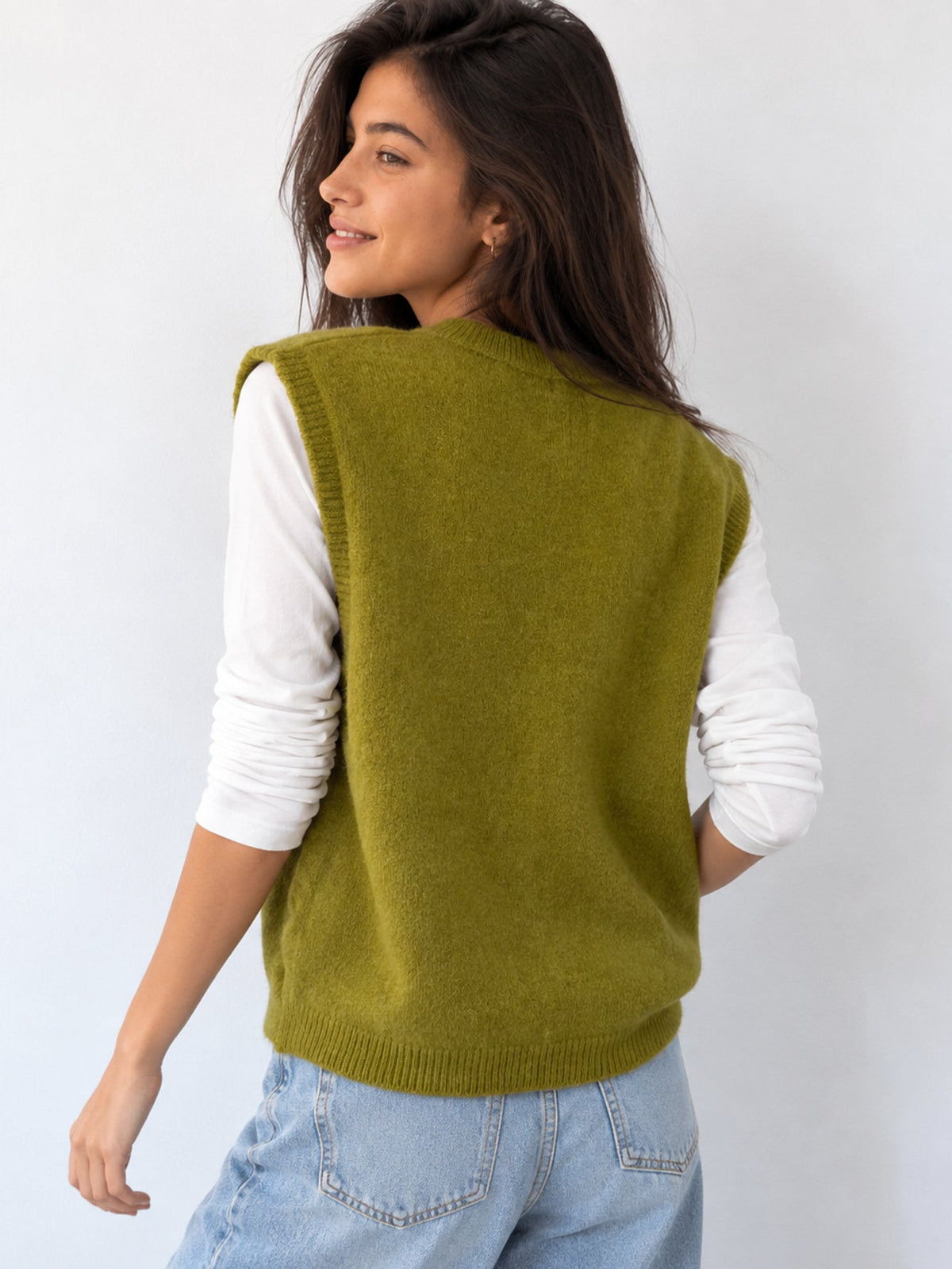 Gilet vert olive dos