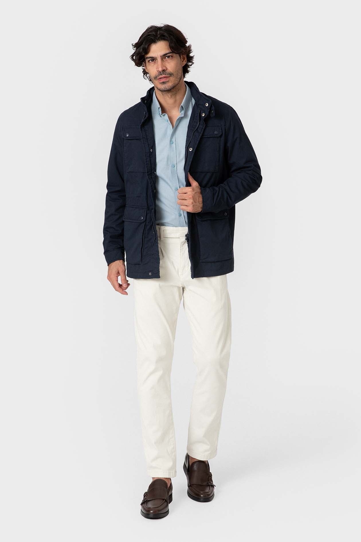 Veste saharienne ouverte bleu marine