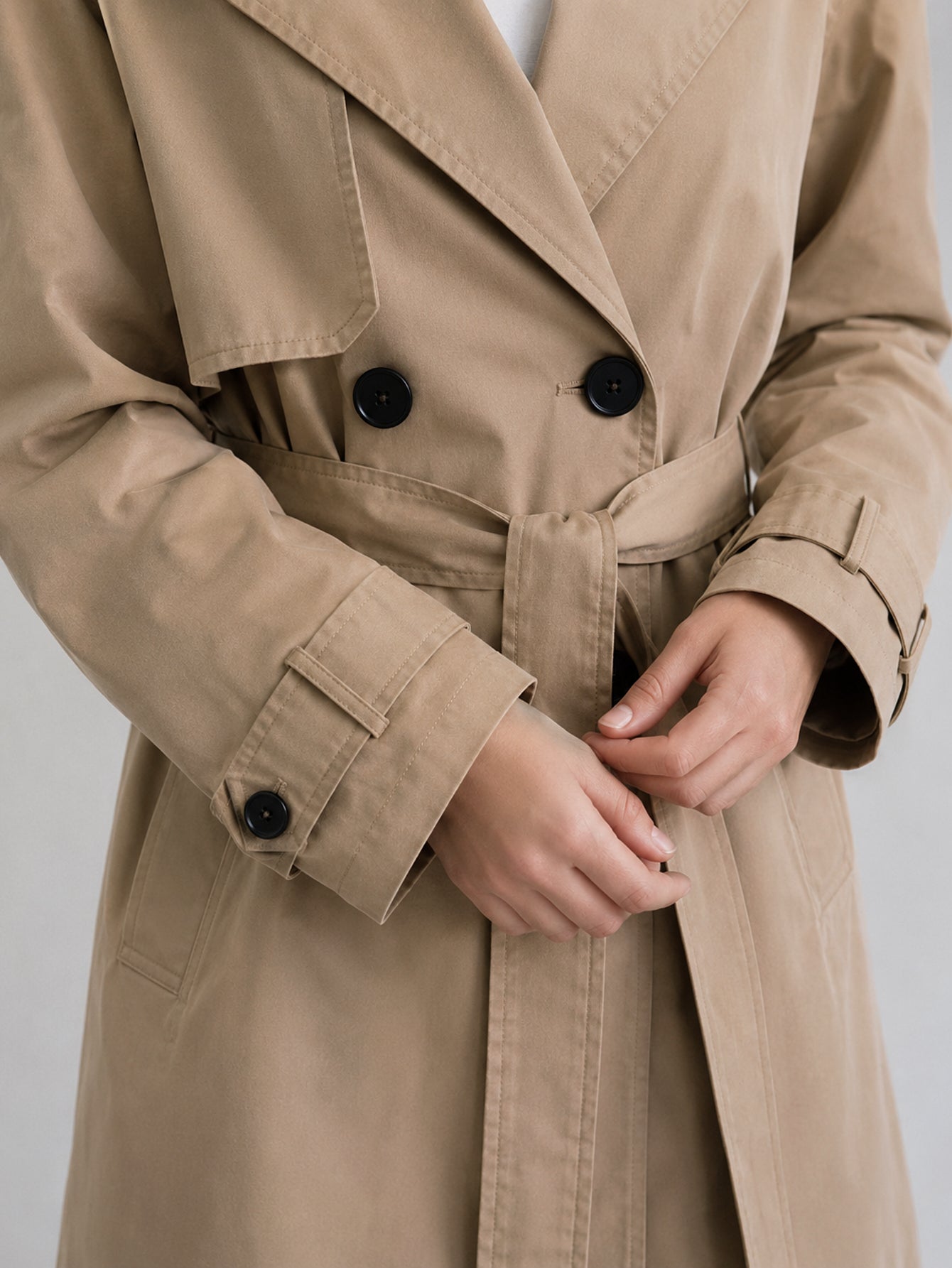 Col tailleur trench kaki