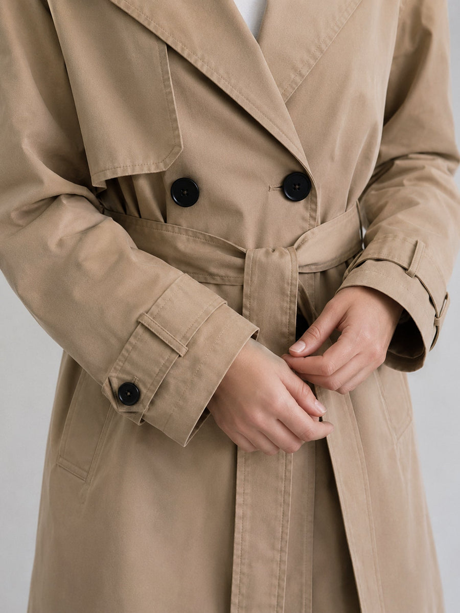 Col tailleur trench kaki