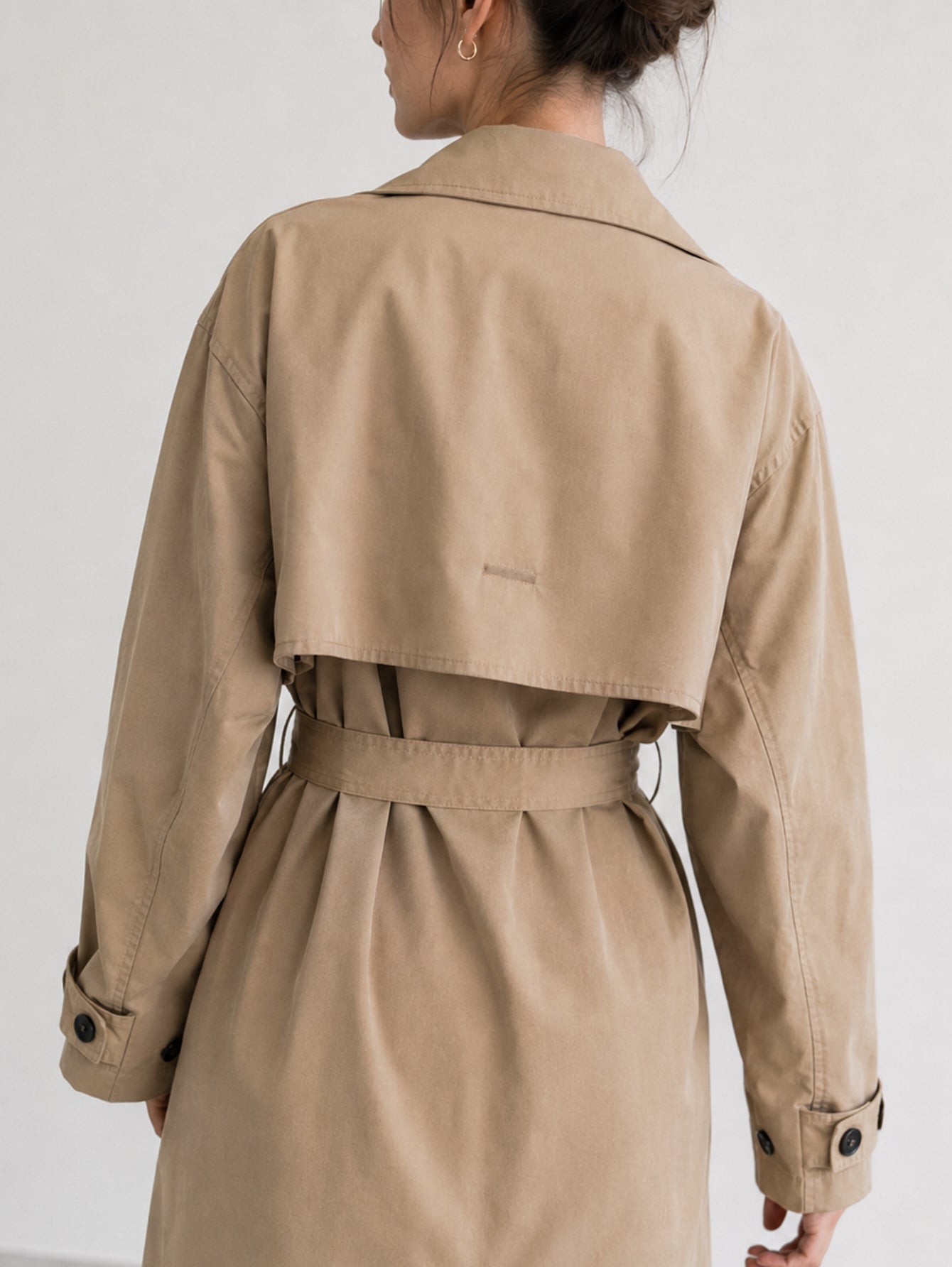 Ceinture nouée trench kaki