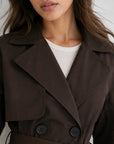 Col tailleur trench marron