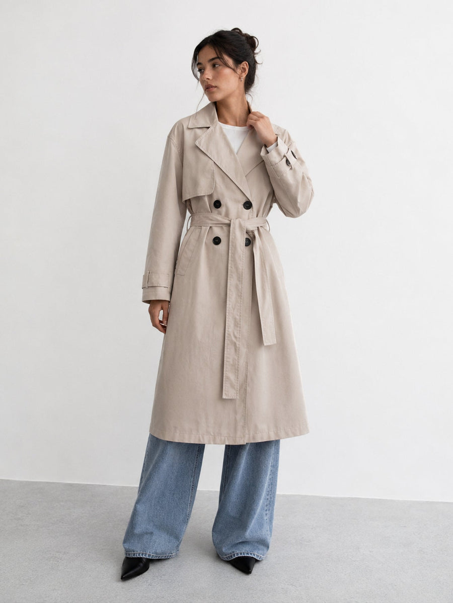 Trench long beige face